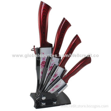 Best Selling 5-piece Ceramic Knife Set with Acrylic Block